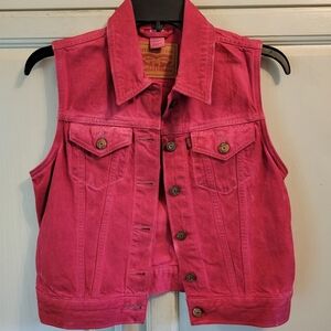 Levi's Dark Pink Denim Vest
